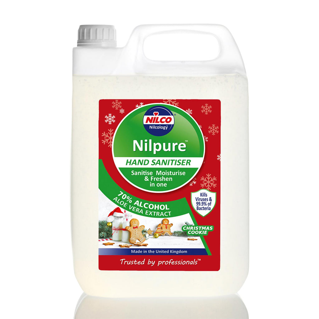 Nilco Nilpure Moisturising Fragranced Hand Sanitiser Christmas Cookies Re-Fill - 5L