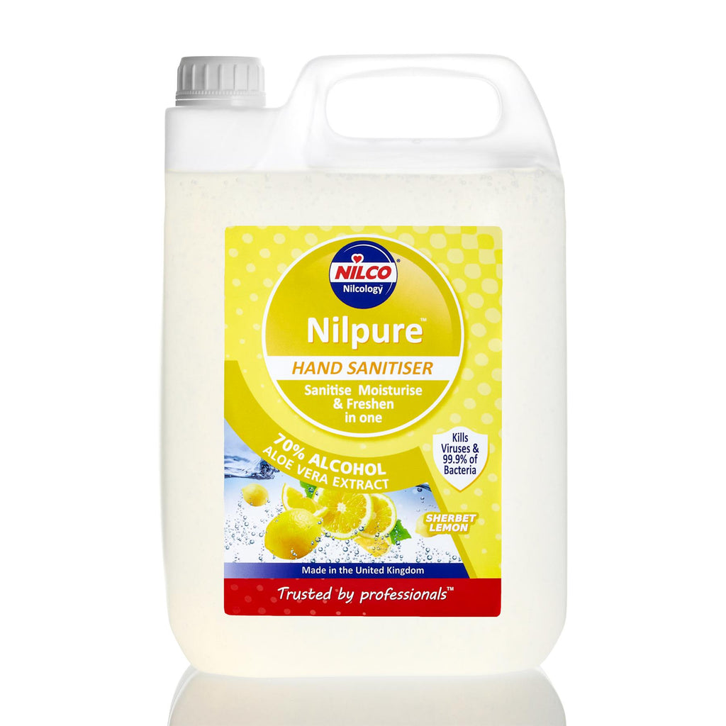 Nilco Nilpure Moisturising Fragranced Hand Sanitiser Sherbet Lemon Re-Fill - 5L
