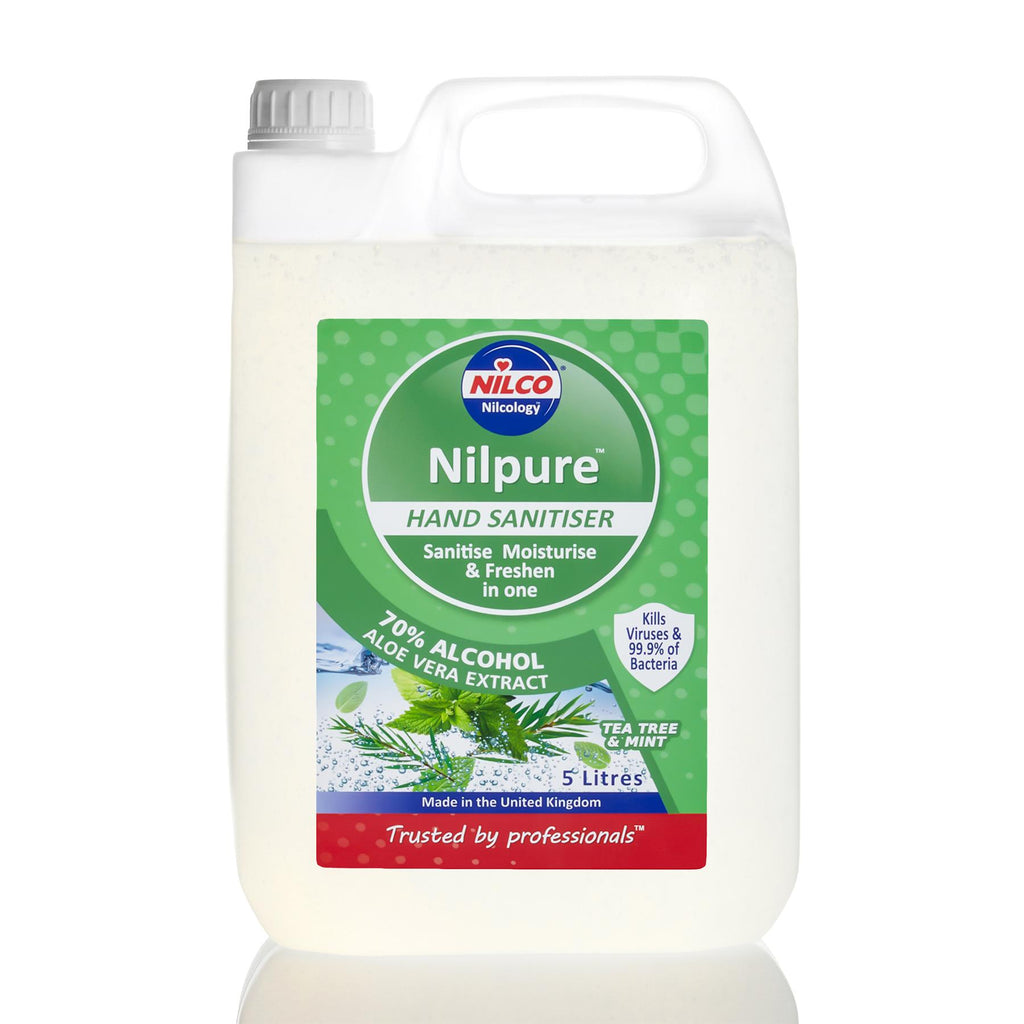 Nilco Nilpure Moisturising Fragranced Hand Sanitiser Tea Tree and Mint Re-Fill - 5L